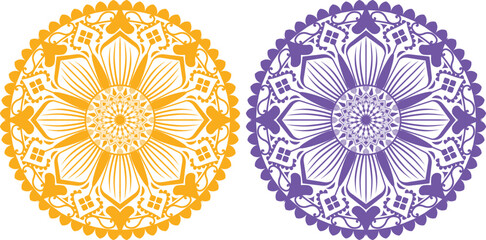 Fototapeta na wymiar vector beautiful floral mandala design decorative element in circle luxury ornamental ethnic.