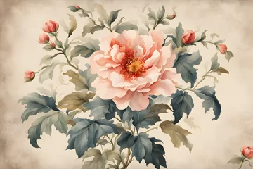 Foto auf Acrylglas flower-wallpaper-minimalism-masterpiece-style-watercolor-trending-on-art-station-sharp-focus-st © HYOJEONG