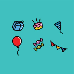 birthday pack vector illustration design