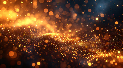Abstract luxury black and gold powder bokeh background overlay