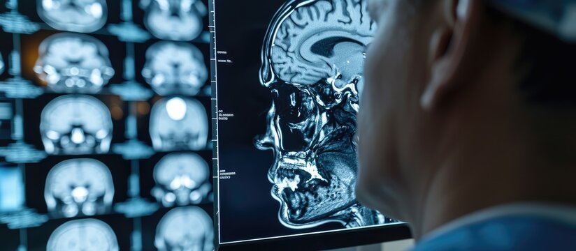 Male patient with previous motorcycle accident displayed leftward midline shift and brain abnormalities on scan.