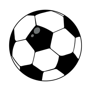 Soccer ball. Black and white picture for children.
