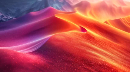Fototapete Bordeaux Color gradient vibrant sand dunes, red, pink, yellow, abstract landscape