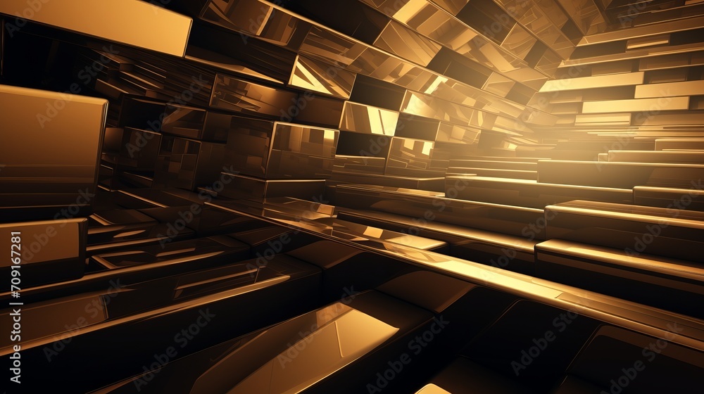 Poster dynamic 3d abstract modern background: futuristic design with vibrant geometric shapes and colors fo