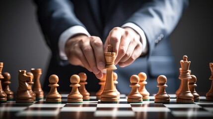 chess battle, victory, success, team leader, teamwork, business strategy, chess gold and silver king surrounded with SILVER and GOLD chess pieces on game competition,  generate by AI