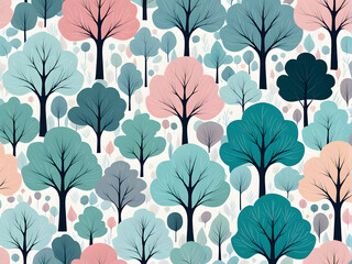 minimalist-trees-pattern-watercolor-style-wallpaper-design-trending-on-art-station-space