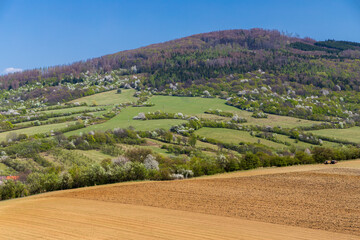 Spring landscape in White Carpathians, Javornik, Southern Moravia, Czech Republic