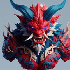 japanese mythology oni devil samurai mask
