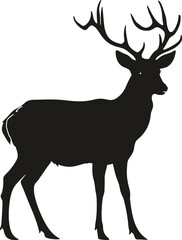 Naklejka na ściany i meble Silhouette deer full body black color only