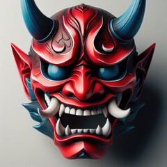 japanese mythology oni devil samurai mask
