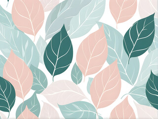Fototapeta premium leaf-pattern-illustration-in-minimalist-style-suited-for-wallpaper-employing-pastel-colors