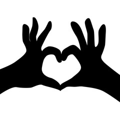 Heart from two hand icon. Vector elements, symbol of love and health.
