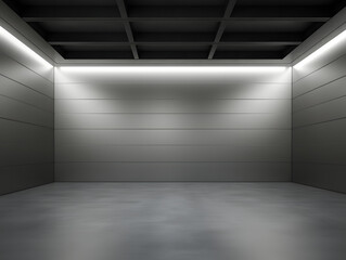 Rectangular fields empty gray room with a dark silver and black light