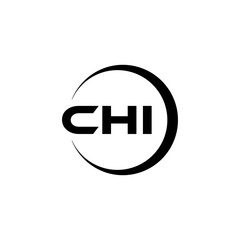 CHI letter logo design with white background in illustrator, cube logo, vector logo, modern alphabet font overlap style. calligraphy designs for logo, Poster, Invitation, etc.