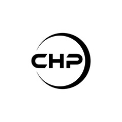CHP letter logo design with white background in illustrator, cube logo, vector logo, modern alphabet font overlap style. calligraphy designs for logo, Poster, Invitation, etc.