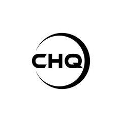 CHQ letter logo design with white background in illustrator, cube logo, vector logo, modern alphabet font overlap style. calligraphy designs for logo, Poster, Invitation, etc.