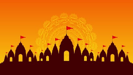 Ram mandir , Ram mandir ayodhya, Shri Ram Janmbhoomi, Hindu God Ram, background animation, 4K, Landscape video