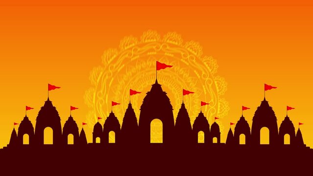Ram mandir , Ram mandir ayodhya, Shri Ram Janmbhoomi, Hindu God Ram, background animation, 4K, Landscape video