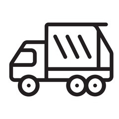 garbage truck line icon