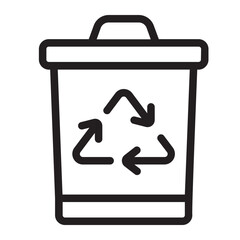 recycle bin line icon