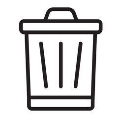 trash bin line icon
