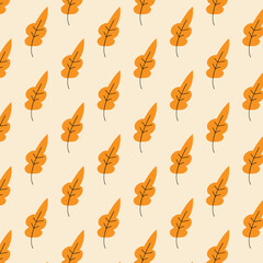 autumn leaf tile orange browny color for background vector illustration design
