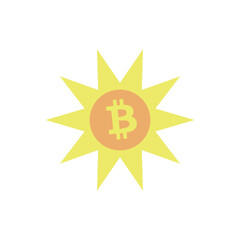 bitcoin shiining illustration flat design