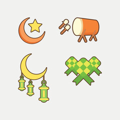 ramadan and eid fitr icon set  vector illustration design