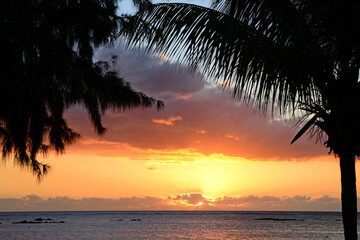 Africa,sunset in Mont Choisy in Mauritius
