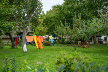 Garten mit Wäscheleine