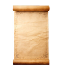 Old paper scroll isolated on transparent background. PNG file, cut out