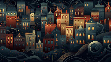 Obraz premium An Abstract City Skyline Pattern