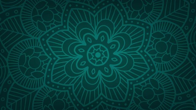 Abstract landscape creative mandala 4k video footage, colorful floral vintage decorative element's, Mandala animation with seamless looping, Editable background.