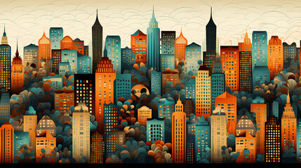 An Abstract City Skyline Pattern