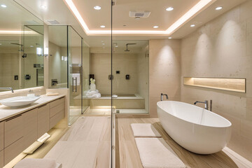 Fototapeta na wymiar Modern bathroom interior design