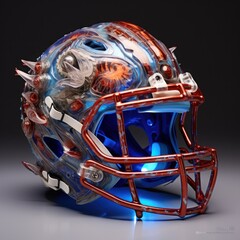 futuristic football game helmet
