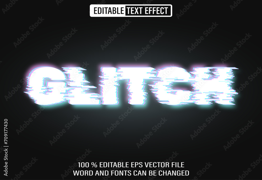 Poster editable 3d text style effect - glitch text effect template