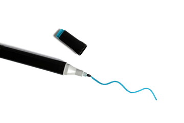 A wavy line is drawn on a white background with a marker.