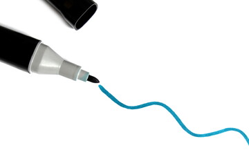 A wavy line is drawn on a white background with a marker.