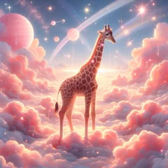 Rolgordijnen giraffes in the sky © Muhammad