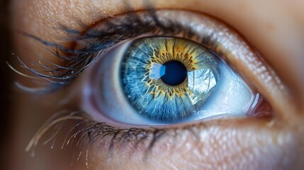 Close-up of a Human Eye.
Detailed macro of a blue human iris.