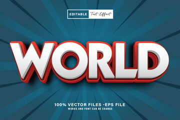 World 3D Editable Text Effect Style
