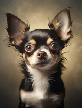 Cute Marble Chihuahua Dog Portrait - Animal art made with Generative AI