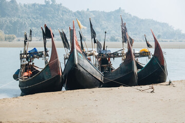 Traditional Bangladeshi boats Inani Cox's Bazar Bangladesh