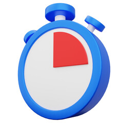 Quarter Stopwatch 3D Illustration