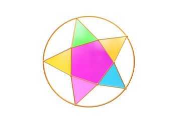 Obraz premium Khmer new year, Cambodia new year text 3D rendering, Star 3D Rendering 