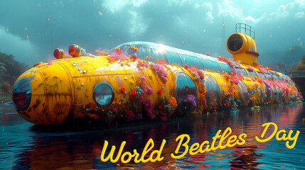 January 16 - World Beatles Day. Ai generated. - obrazy, fototapety, plakaty