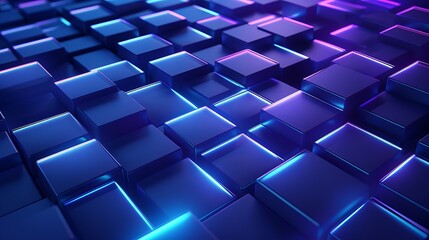 Purple and blue abstract geometric background: 3d rendering for advertising, technology, showcase, banner, game, sport, cosmetic, business, metaverse. Sci-fi illustration - product concept