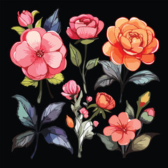 floral element illustration, generative ai.
