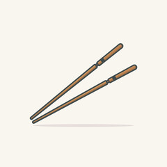chopstick cartoon vector icon illustration food object icon